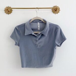 All Blue Yoga Polo Shirt